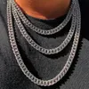 Hip Hop Top Sharking Vintage Fashion Jewelry Healle Steel Steel Высококачественная Ice Out Miami Кубинская цепь полное хрустальное ожерелье CZ для WO319s