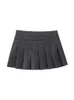 TELLHONEY Women Fashion Side Zipper With Belt Decoration Skirt Female Casual Low Waist A Line Pleats Mini Skirts 231228