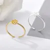 Cluster Rings Cute Sunflower For Women Girls Adjustable Gold Color Stainless Steel Ring Wedding Aesthetic Jewelry Party Gift Anillos