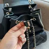 Channel Retro Backpack duma Lambskin Leather frog mini hobo Black with Light Gold Hardware Messenger Women Shoulder Bags Diamond Lattice Handle bag Bucket style