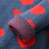 Inverno outono primavera casual 3 4 6 8 10 12 anos quente pulôver de malha usar tops coração suéteres para crianças bebês meninas roupas 231228