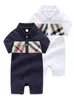 Baby Rompers Boys Plaid Bows Krawat Sumps