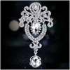 Szpilki, broszki aktualizacja kryształowa kryształ kryształ kryształowe broszki koronki piny klipsy szaliki dla kobiet broszka biżuteria ślubna kropla d dhgarden dhn59