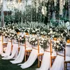 10st White Net Tyg Tulle Chair Sashes Wedding Event Decoration Banket Party Arch Decoration DIY Stol Knots No Flower 231227