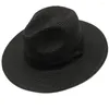 Berets For Woman Simple Casual Summer Sun Visor British Style Beach Cap Fedoras Panama Hat Weave Straw