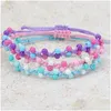 Charm Bracelets New Aron Color Bead Woven Bracelet Princess Beaded Party Friendship Student Kids Wholesale Drop Delivery Jew Dhgarden Dhtbi