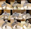 30pcllot mieszany kryształowy biały zestaw pierścienia marka luksusowe obietnicę srebrnego pierścionka zaręczynowego vintage ślubne obrączki dla kobiety8644335