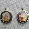 Pendentif Colliers Regong Hand Drawn Thangka Nine Tailed Immortal Écriture Roue Hommes et Femmes