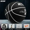 WADE 7# Black PU Moisture Absorbing Suede Leather Basketball Original ball for Adult for Indoor/outdoor 231227
