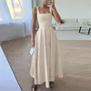 Casual Dresses Sexy Cocktail For Women Summer 2023 Evening Party Elegant Camisole Dress Strappy Square Collar Vestidos