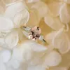 Nature Morganite Pink Blue Gemstone Ring 925 Sterling Silver Women's Wedding Jewelry CNT 66 Rings256z