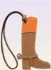 Luxury Brand Boots Keychain Trendy Bag Charms Shoe Genuine Cow Leather Keyring Cute Women Handbag Pendant Ornament Top Accessory2425745