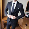 2023 Blazer Pants Men's Fashion British Gentleman North Model Classic Italian Style Business Casual Wedding 2 -Piece Set 231227