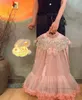 Vestidos de tul de encaje con empalme de terciopelo y lentejuelas para niñas con bordado de gasa, poncho con borlas de perlas, 2 piezas, vestido de princesa para niños del Día de San Valentín Z6373