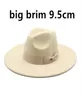 95 cm stor randen ull filt fedora hattar med bågar kvinnor män stora enkla klassiska jazz mössor solid färg formell klänning kyrka cap3203317