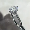 1ct Lab Diamond Ring 100% 925 Стерлинговые обручальные обручальные кольца для женщин для женщин Мужчины Ювелирные изделия256c