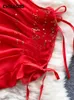 Sukienki robocze Kobiety Kobiety seksowne kwiatowe spódnice piżamy przezroczyste egzotyczne chińskie styl vintage trumpet nieregularne zestawy trąbki