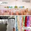 2pcs/lot Chiffon Chair Cap Sheer Chiavari Chair Bow Willow Chair Sash Ruffle Chair Hood Cover For Party BANQUET Wedding Decor 231227