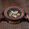 Relogio Masculino BOBO BIRD Mechanical Watch Men Wood Wristwatch Automatic Customized Name for Dad Wooden Gift Box Y200414255Y