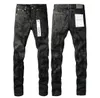 Jeans firmati da uomo Modello ricamo di marca Cerniera skinny Jean Denim Strappato Hole Rock Pant Pantaloni moderni motociclisti in difficoltà Pantaloni slim fit blu neri