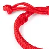 Girls Armband 100 PCS Lucky China Red Rope Beads National Style Kabbalah String flätad vänskap Justerbara armband2810