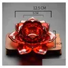 Świecane uchwyty Glass Lotus Flower Holder Wysokiej jakości kryształowy herbata światła świeca ręcznie robione buddyjskie rzemiosło wystrój domu SN5314 DHBYT