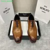 BERLUTI Chaussures Habillées pour Hommes Chaussures Oxfords en Cuir Berlut's New Venezia Chaussures Oxford en Cuir de Veau Brossé pour Hommes Chaussures Oxford en Cuir à Motifs Scritto HB8K