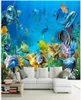 Papel de parede 3d personalizado foto não tecido mural o mundo submarino peixe sala pintura imagem 3d murais de parede wallpaper4027779