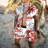 Men's Tracksuits Summer Beach Fashion Flower Print Two Piece Sets For Men Short Sleeve Shirt Shorts Suits Hawaiian Casual Male Outfit S-4XL