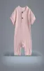 Jumpsuits född spädbarn baby pojke flicka bomullskläder solid romper jumpsuit stickad ribbed playsuit vårens höstdräkt 018 månader3434594