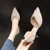 اللباس أحذية النساء الكلاسيكية كريستال ستيليتو الكعوب Zapatos de Mujer Femanm