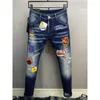 Męskie luksusowe designer dżinsowe d2 dsq2 dsquare 2 dołki spodni Coolguy Biker Pants odzież 0vu7