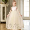 Girl Dresses Satin/Tulle Flower Dress Wedding Ceremony Birthday Evening Party Junior Bridesmaid Ball Pageant Banquet For Children