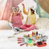 42 pçs fingir jogar brinquedo de cozinha crianças chef papel playset cozinhar conjunto presente educacional para crianças crianças meninas meninos 231228