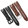 Bracelets de montre Yopo Bracelet de montre en cuir véritable 26mm Bracelet marron noir avec boucle ardillon pour accessoires pour hommes de la série 2230