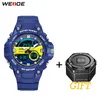 WEIDE Sports Military Luxurious Clock numeral digital product 50 meters Water Resistant Quartz Analog Hand Men WristWatches297g