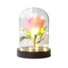 Dekorativa blommor LED Rose Lamp 20 lysdioder Pärlor String Light Artificial Flower Wood Base Romantiska gåvor för alla hjärtans dag Birthday Wedding