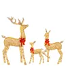 13pcs Art Elk Deer Christmas Decoration avec LED Light Glowing Glitter Rendeer Noël Ornement Outdoor Ornement 231227.