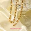 Hoge kwaliteit Tifannissm 18k gouden OT vakantiecadeau armband sieraden roestvrijstalen hoefijzervormige ketting 18k goud gepersonaliseerd met originele doos