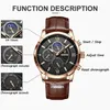 Lige Herrklockor Top Brand Luxury Men Wrist Watch Man Leather Quartz Watch Sports Waterproof Male Clock Relogio Masculino 231228