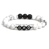 Chaîne Howlite Lava Stone Bracelet Alphabet Anglais Lettre Papa Élastique Perlé Pour Père Drop Livraison Bijoux Bracelets Dhgarden Dhmv1