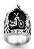 FANSSTEEL Stainless steel punk vintage mens womens jewelry EAGLE HOLD THE MOTOR CYCLE biker ring GIFT FOR BROTHERS SISTERS FSR09W81903695