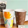 Tasses Résistance À La Chaleur Tasse De Fibre De Bambou Café Avec Couvercle Sile Thé Lait Ours Tasse Verres Bouteille D'eau 470ML 231013 Drop Livraison Dhzwo