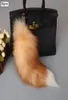 Fox Tail Pendants chaîne 40cm fourrure pom chaîne charme sac Car clés Anneau de clés