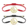 Braccialetti di fascino zirconia cubica cristallo circolare rotondo amore pesca cuore braccialetto bracciale donne cz pietre in brass box a corda rossa regalo