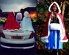 Mulheres Fofo Guarnição De Veludo Com Capuz Capa De Papai Noel Outwear Halloween Natal Fantasia Fantasia Cosplay 231228