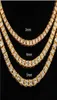 Hiphop 18K Gold Iced Out Chain Chain Colar Colar CZ Colar de tênis para homens e mulheres427676222440775