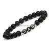 Chaîne Howlite Lava Stone Bracelet Alphabet Anglais Lettre Papa Élastique Perlé Pour Père Drop Livraison Bijoux Bracelets Dhgarden Dhmv1