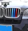 Bilstyling för BMW X5 X6 E70 E71 F15 F16 Tillbehör Huvud Front Grille för M Sport Stripes Grill Covers Cap Frame Auto Stickers9306285