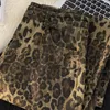 Herrbyxor American Retro Leopard Print overaller för män Kvinnor Rakt Vintage Trendy stilig mångsidig långa långa chic